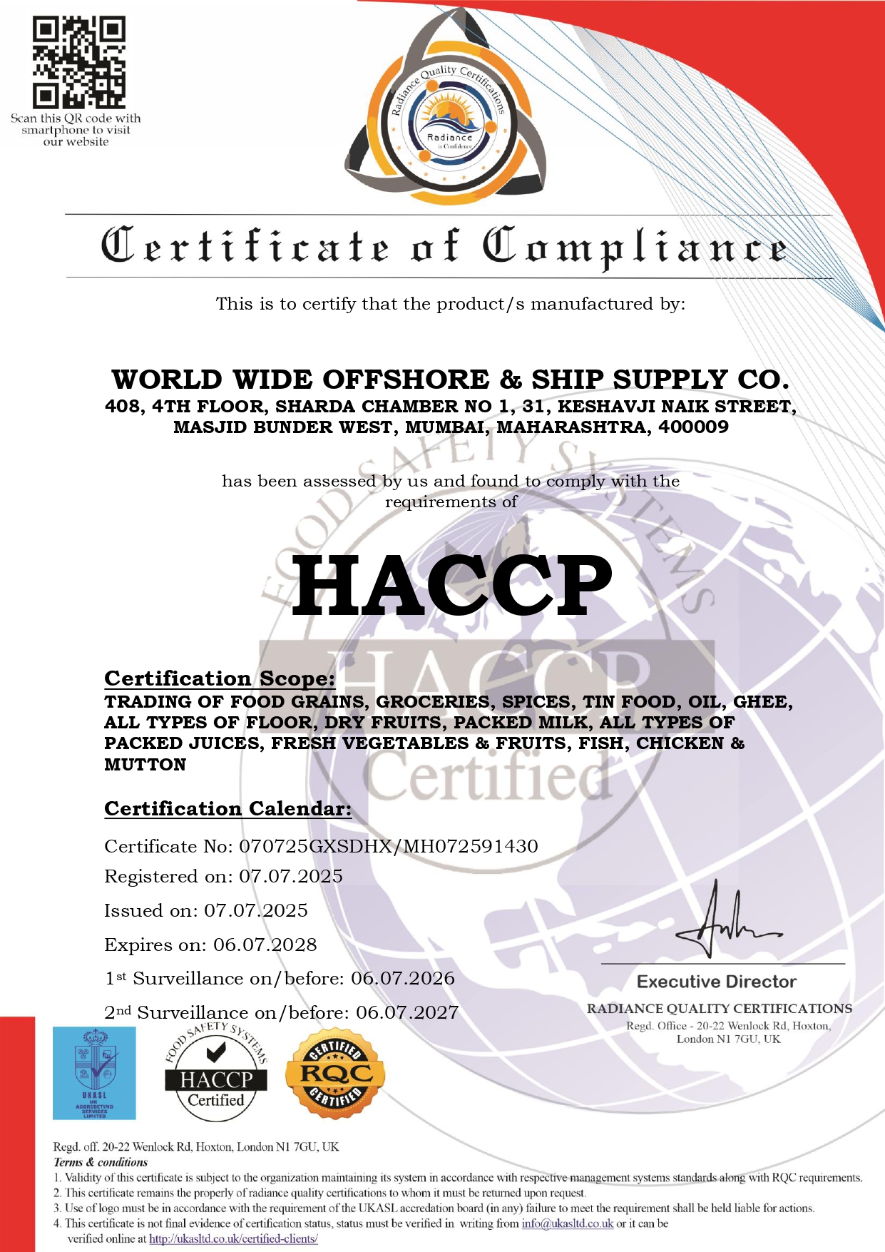 HACCP Certificate